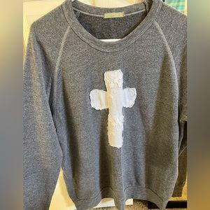 Sweatshirt with cross on it - very soft material size L